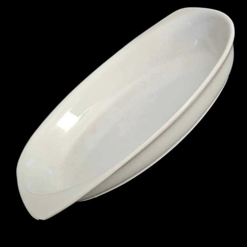 Pozzani White Porcelain Oval Serving Bowl Platter 9.5